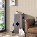 Tangkula 4 Story Cat Tree Condo, 39 Inch Multi-Layer Cat House with Sisal Scratch Pad