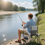 Tangkula Oversized Outdoor Camp Chair with Side Table