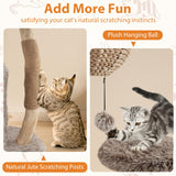 Tangkula Solid Wood Cat Tree with Well-Woven Cattail Basket