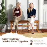 Tangkula Outdoor Acacia Wood Bench Backless Patio Dining Bench