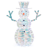 Tangkula 4 FT Christmas Lighted Iridescent Snowman, Pre-Lit Christmas Decoration with 100 White LED Lights