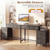 Tangkula 51-Inch Reversible Computer Desk with 5 Drawers