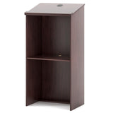 Tangkula Floor Standing Podium, Wooden Speaking Lectern with Adjustable Shelf