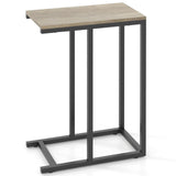 Tangkula C-Shaped End Table Slide Under Couch TV Tray