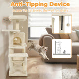 Tangkula 44 Inch Multi-Level Cat Tower with Sisal Scratching Posts