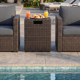 Tangkula 16" Outdoor Rattan Hideaway Table for Gas Fire Pit