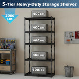 Tangkula 5-Tier Metal Storage Shelves(36"L x 18"W x 72"H)