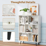 Tangkula 7-Cube Bookcase Modern Storage Bookshelf with 4 Tapered Metal Legs & 2 Anti-Tip Kit