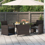 Tangkula 3 Piece Patio Wicker Dining Set
