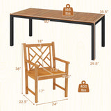 Tangkula 9 Piece Outdoor Dining Set with Umbrella Hole