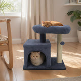 Tangkula Small Cat Tree with Sisal Scratching Posts Hanging Pompom