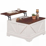Tangkula Farmhouse Lift Top Coffee Table with Storage