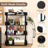 Tangkula 4-Tier Bookshelf Freestanding Bookcase with Anti-Tipping Kit
