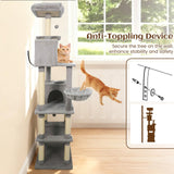 Tangkula 80 Inch Tall Multi-Level Cat Tower with Sisal Scratching Posts