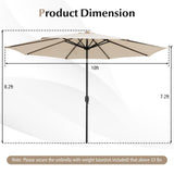 10FT Patio Umbrella, Outdoor Market Table Umbrella with Push Button Tilt