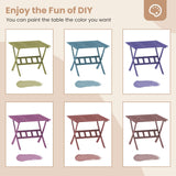 Tangkula 36" Patio Dining Table Folding Acacia Wood