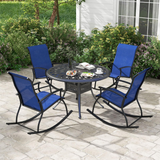 Tangkula Patio Rocking Chairs Set of 2/4, Outdoor Rocking Chair with Smooth & Safe Rocking Motion, Ergonomic Backrest