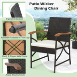 Tangkula Patio Wicker Chair Set of 2, Outdoor PE Rattan Chairs