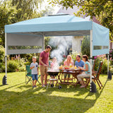 Tangkula 10x17 Ft Pop Up Canopy with Center Lock | Easy Setup Outdoor Canopy with 2 Adjustable Awnings