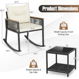 Tangkula 3 Piece Patio Rocking Bistro Set