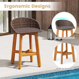 Tangkula Outdoor Rattan Bar Chairs Set of 2/4