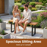 Tangkula Acacia Wood Outdoor Bench for Porch