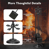 Tangkula 4 in 1 Indoor Outdoor Fire Place Set Tools with Poker