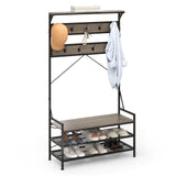 Tangkula Hall Tree with Bench and Shoe Storage