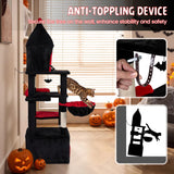 Tangkula Gothic Cat Tree 63 Inch Tall Halloween Cat Tower