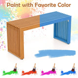 Tangkula Patio Acacia Wood Bench Outdoor Backless Seating Furniture