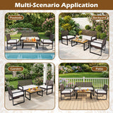 Tangkula 4-Piece Outdoor Furniture Set w/2 Single Chairs