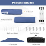Tangkula 10x20 Ft Pop Up Canopy with 6 Sidewalls, Instant Setup Canopy Tent with 2 Zippered Door, Windows, Carrying Bag