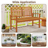 Tangkula Patio Garden Park Bench with Slatted Backrest & Seat