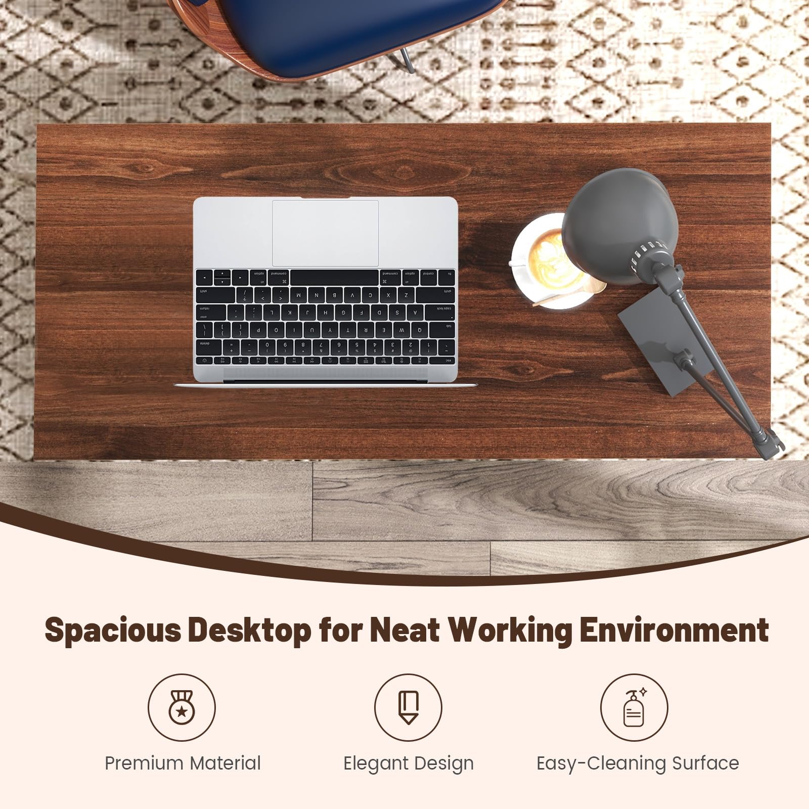 Computer Desk with 3 Drawers - Tangkula