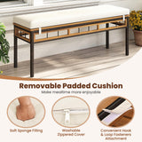 Tangkula 3 Pieces Wood Patio Dining Set