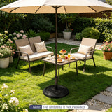 Tangkula 18" Round Umbrella Base with Adjustable Knob Fit 1.5"/1.9" Poles