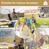 Tangkula All Weather Sports Tent for 5-6 People, Pop Up Instant Tent with Waterproof Tarp Floor
