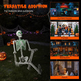 Tangkula Poseable Halloween Skeleton with Pumpkin Head