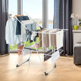 Tangkula 2-Level Laundry Drying Rack, Foldable Clothes Drying Rack with Height Adjustable Wings