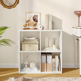 Tangkula 4-Cube Bookcase, 3-Tier Bookshelf with Open Compartments