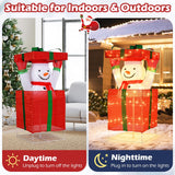 Tangkula Lighted Snowman in Gift Box Christmas Decoration