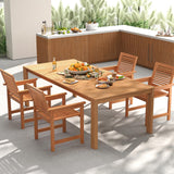 Tangkula Patio Chairs Set with Inclined Backrests and Slatted Seats