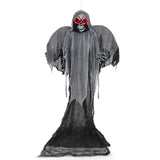 Tangkula 12.1 ft Halloween Hanging Reaper w/Wings, Voice Activated Animatronic Ghost w/Lighted Eyes & Terrifying Sounds