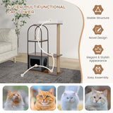 Tangkula Cat Tree Tower, 47 Inch Modern Cat Tree with Metal Frame, Top Perch Cat Bed