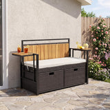 Tangkula 45 Gallon Outdoor Bench with Storage