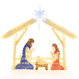 Tangkula 4.7 FT Christmas Lighted Nativity Scene Set