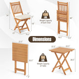 Tangkula Acacia Wood Patio Bistro Set 3