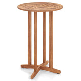 Tangkula Outdoor Acacia Wood Bar Table