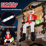 Tangkula 8.7 FT Inflatable Christmas Nutcracker Hanging Decoration