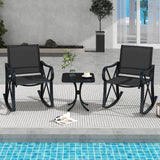 Tangkula 3 Piece Patio Rocking Set